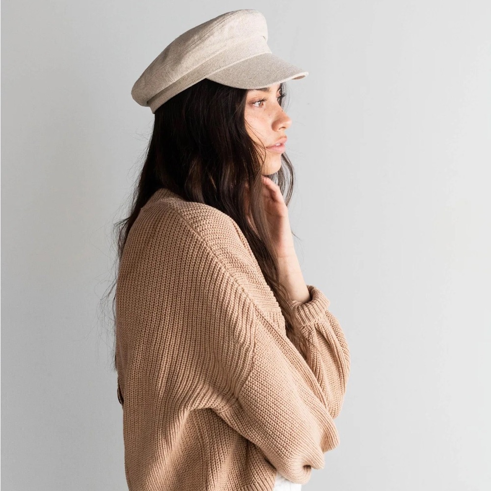 Gigi Pip Linen Newsboy Cap